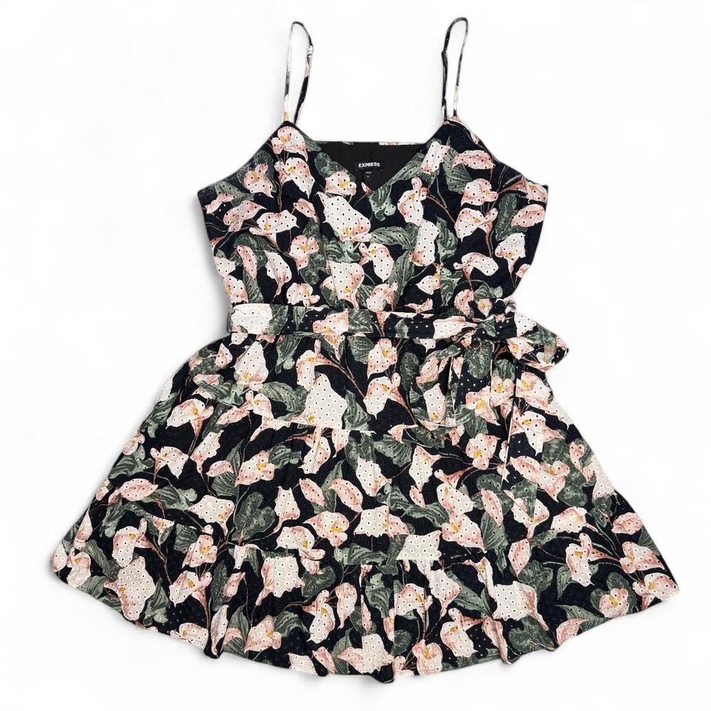 Women's Express black floral 100% cotton XL dress